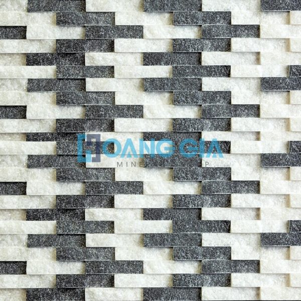 Mix White Black Marble Cross Split Surfaces